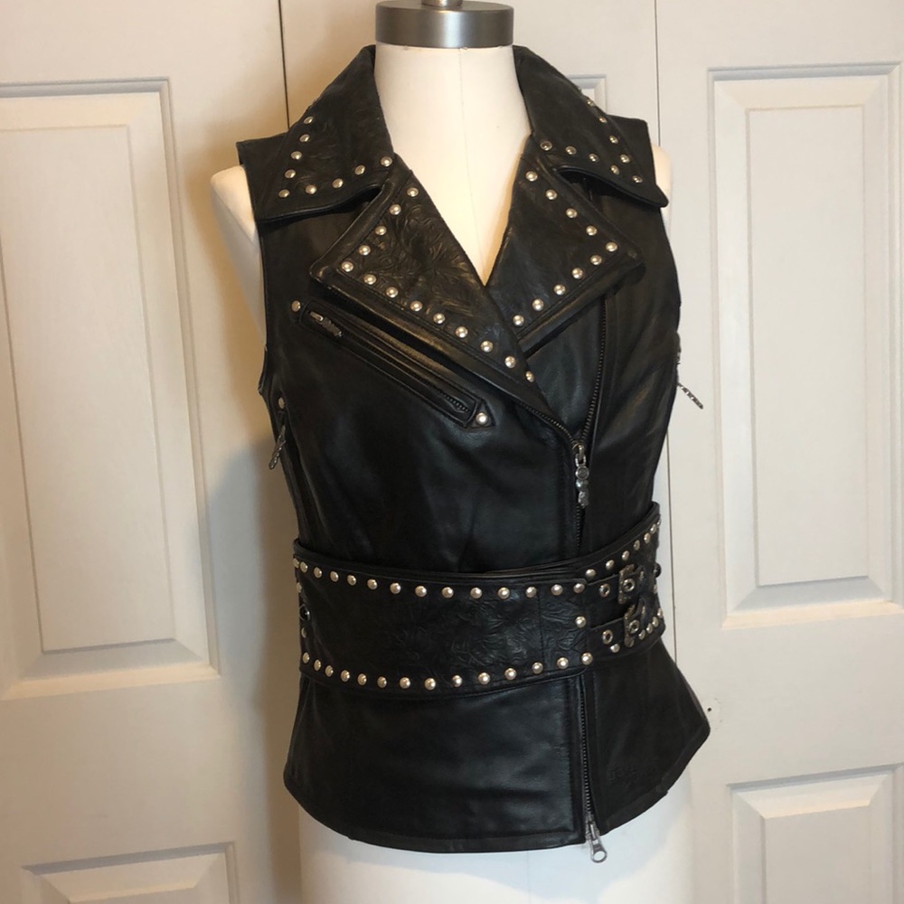 Badass Genuine Leather Harley Davidson Riding Vest